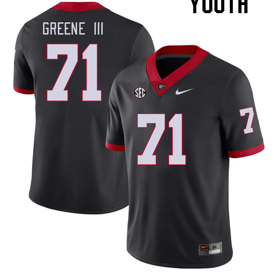 Youth #71 Earnest Greene III Georgia Bulldogs College Football Jerseys Stitched-Black